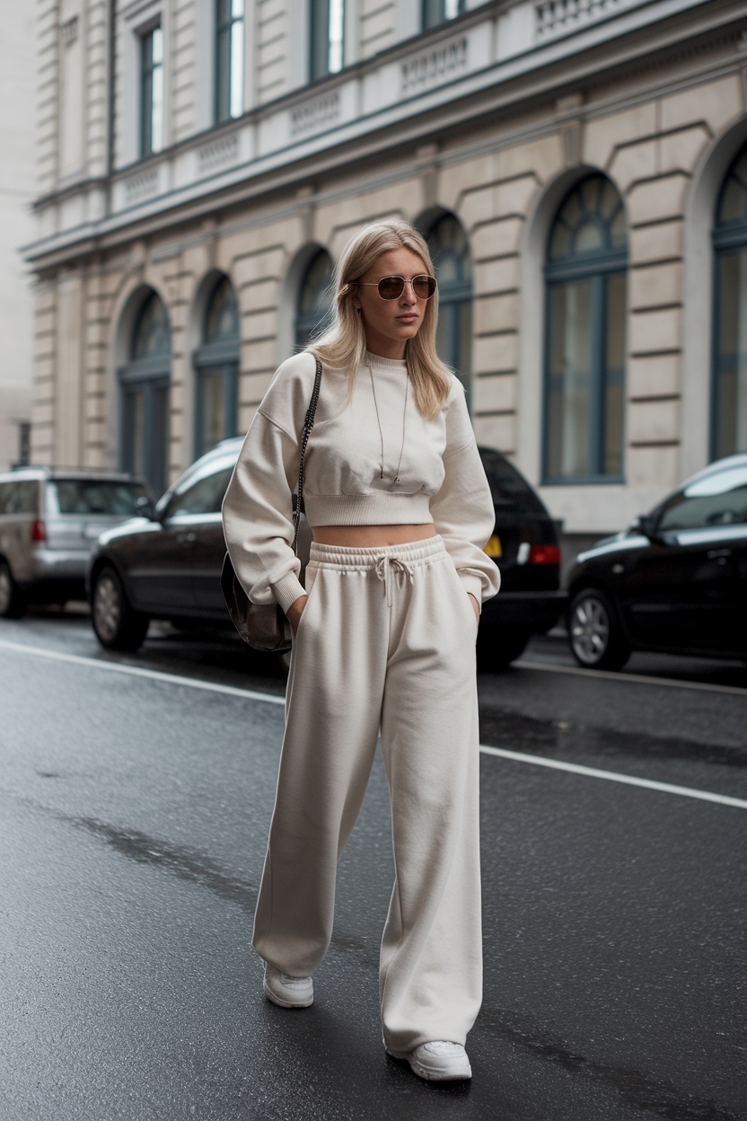 Wide Leg Sweatpants Outfit Casual: Comfort Meets Chic outfit idea