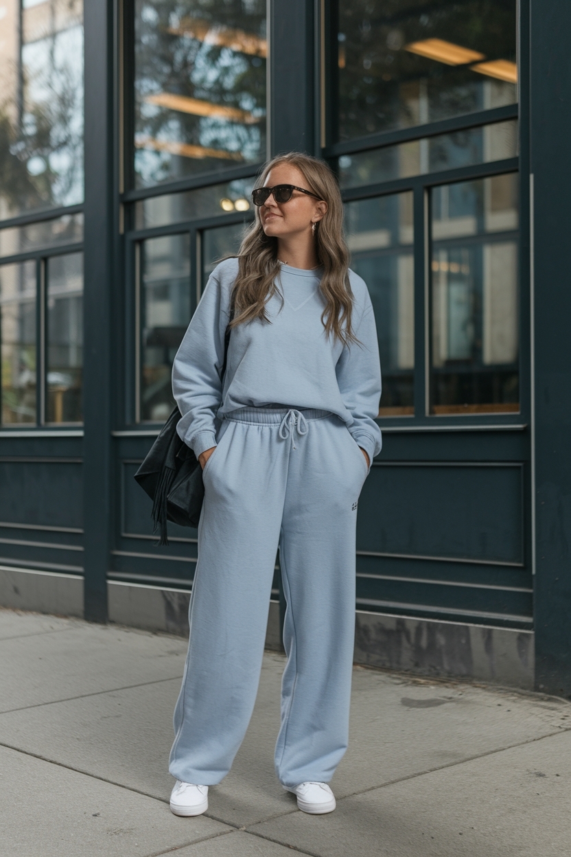Wide Leg Sweatpants Outfit for School: Comfort in Style outfit idea