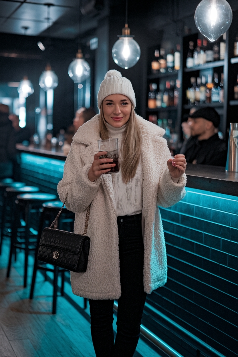 Winter Bar Outfit Night Going Out: Warm and Stylish Ideas outfit idea
