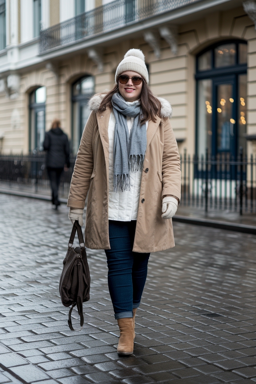 Winter Outfit for Chubby Ladies: Flattering Fashion Finds outfit idea